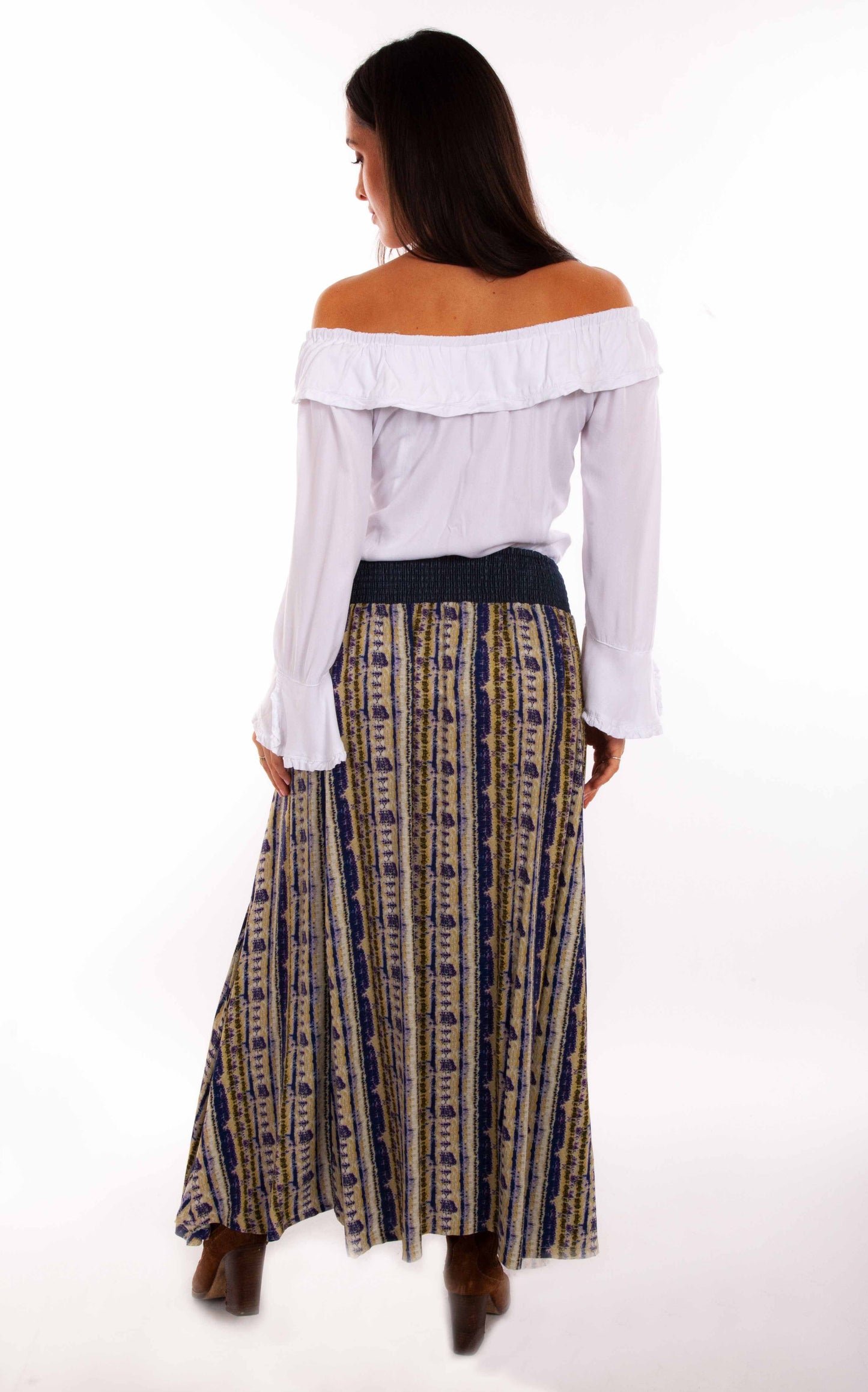Wrap Skirt W/denim Waist Band Tie - HC875