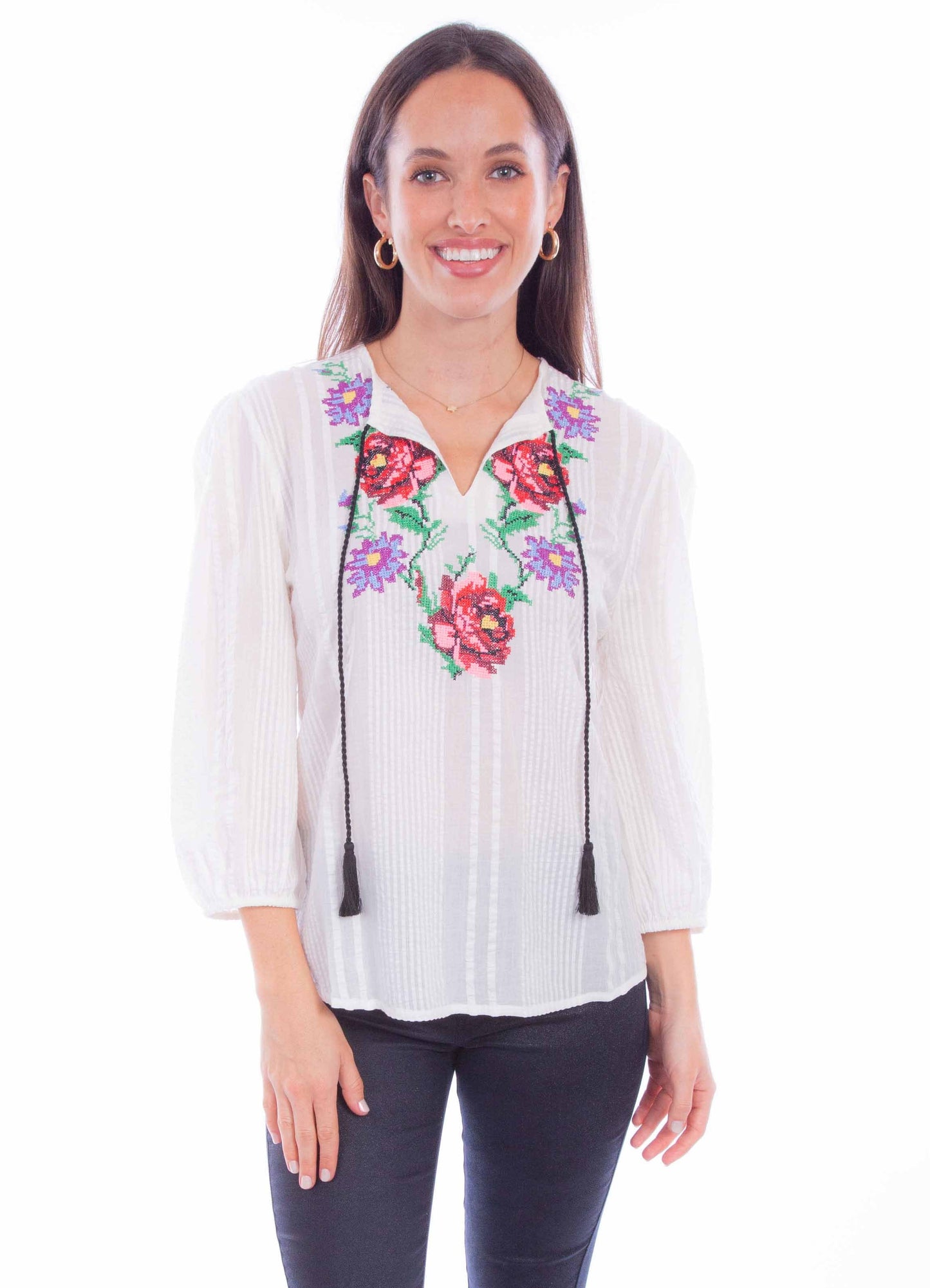 L/s Emb. Blouse - HC877