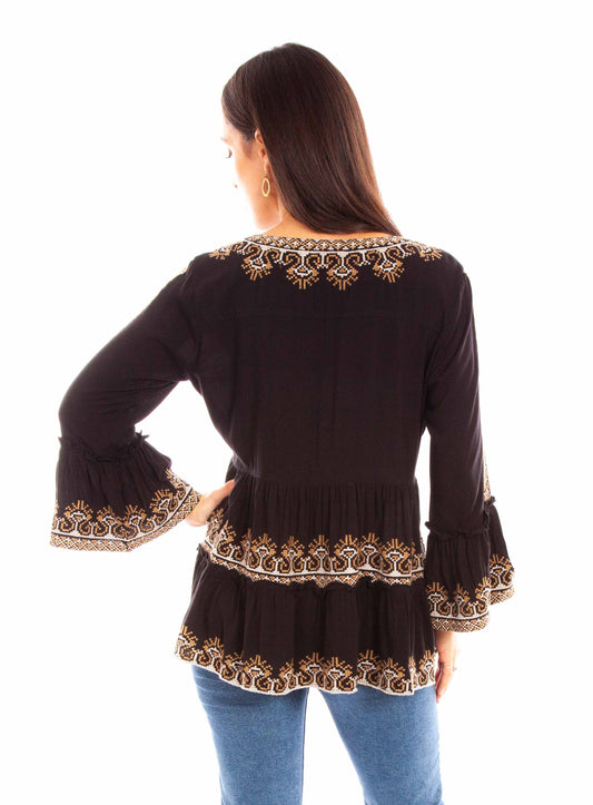 Pullover Emb. Ruffle Blouse - HC882