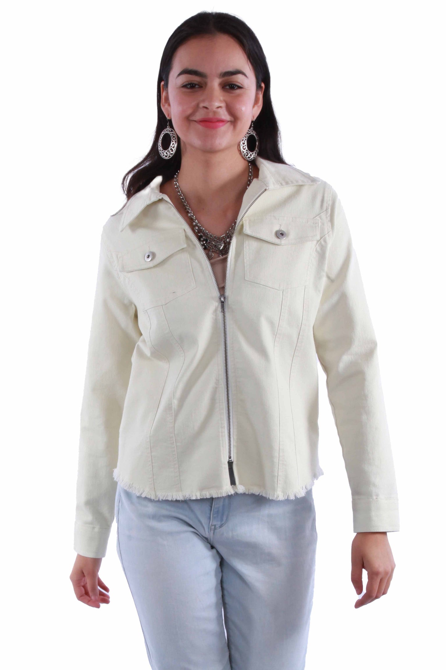 Zip Front Denim Jacket - HC913