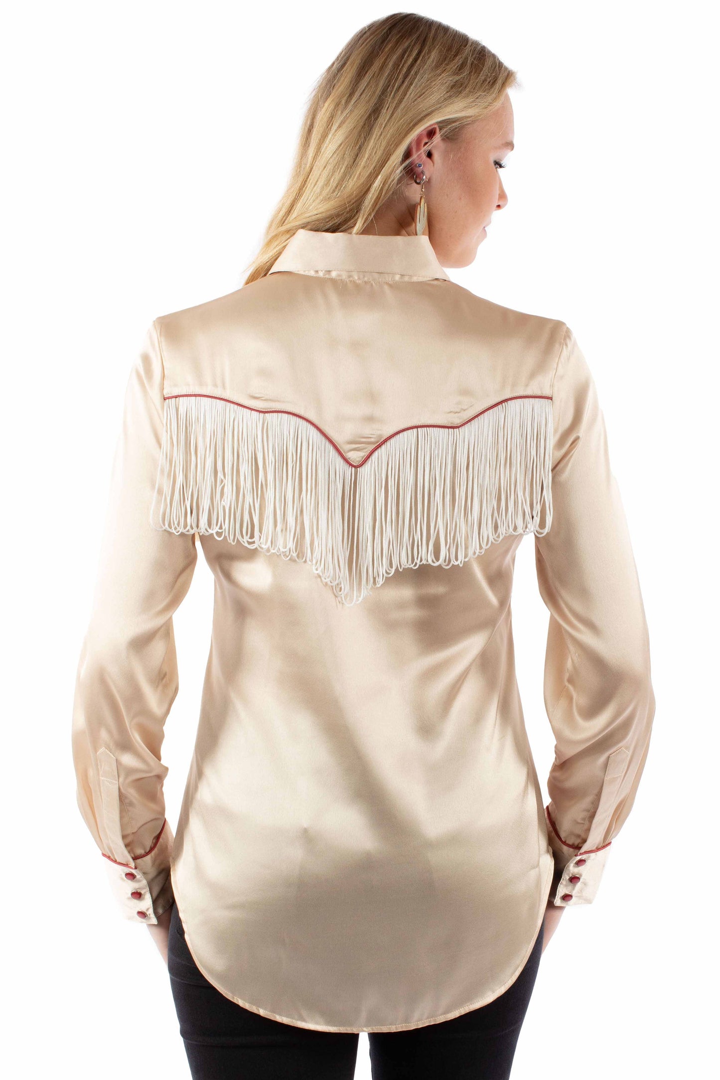 Solid Blouse With Piping/fringe - HC922