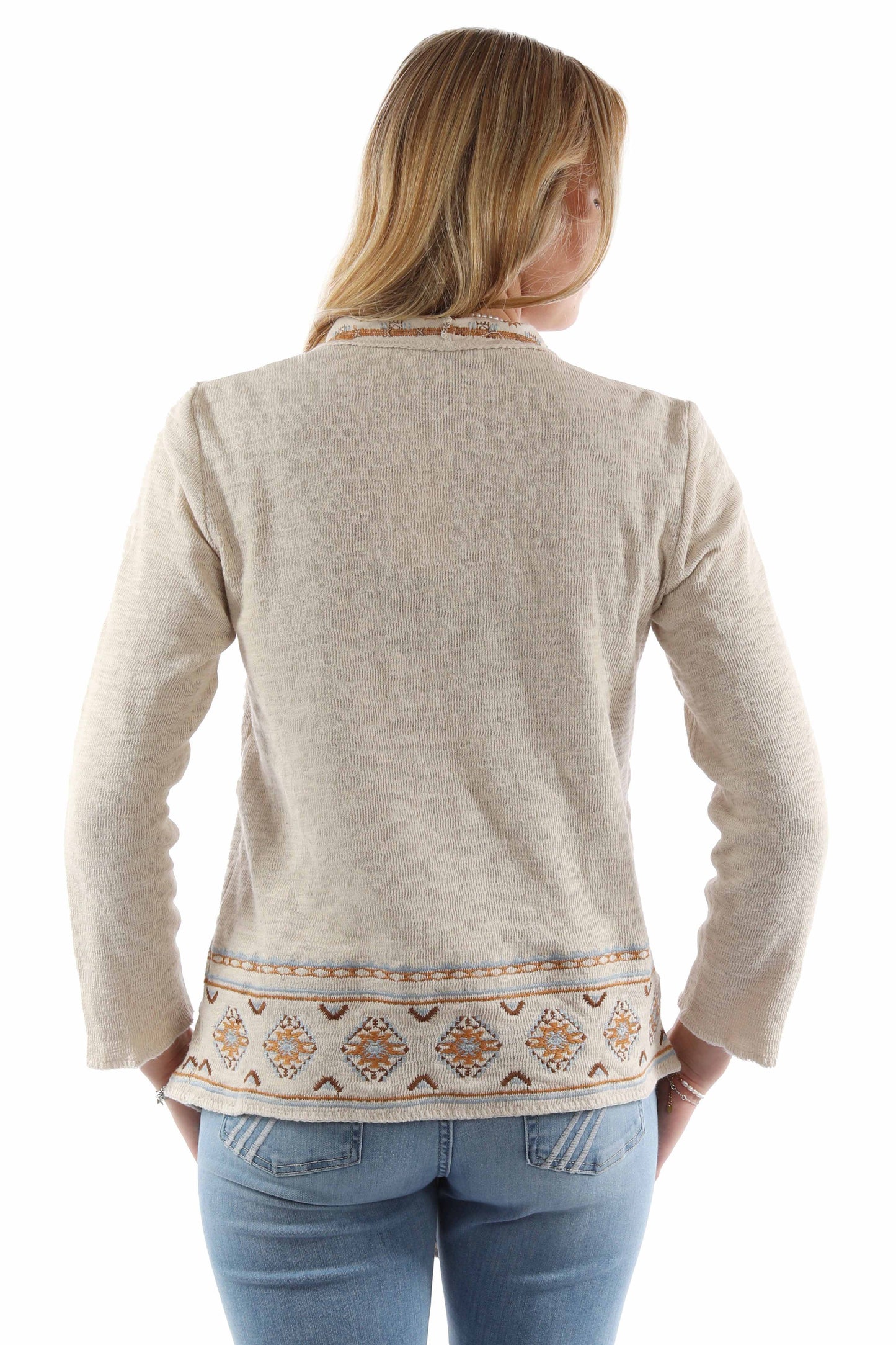 Waterfall Front Emb. Sweater - HC940