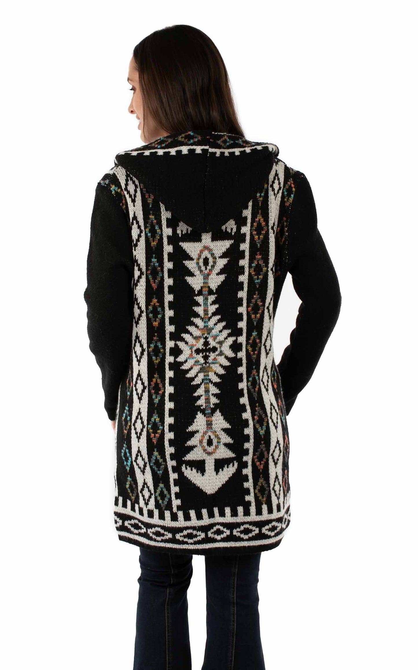 Hooded Open Front Duster Cardigan - HC970