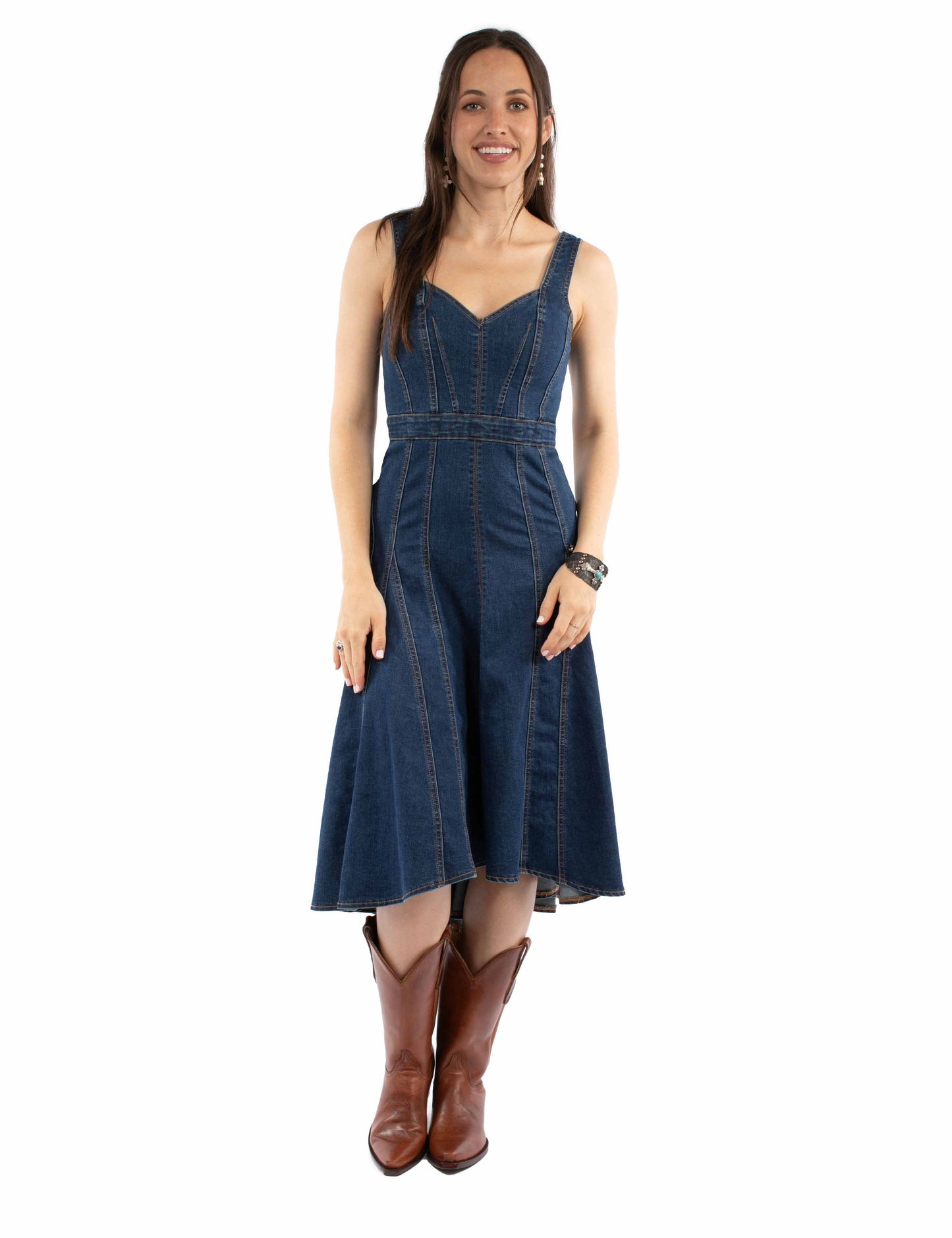 Hi/lo Sleeveless Denim Dress - HC979