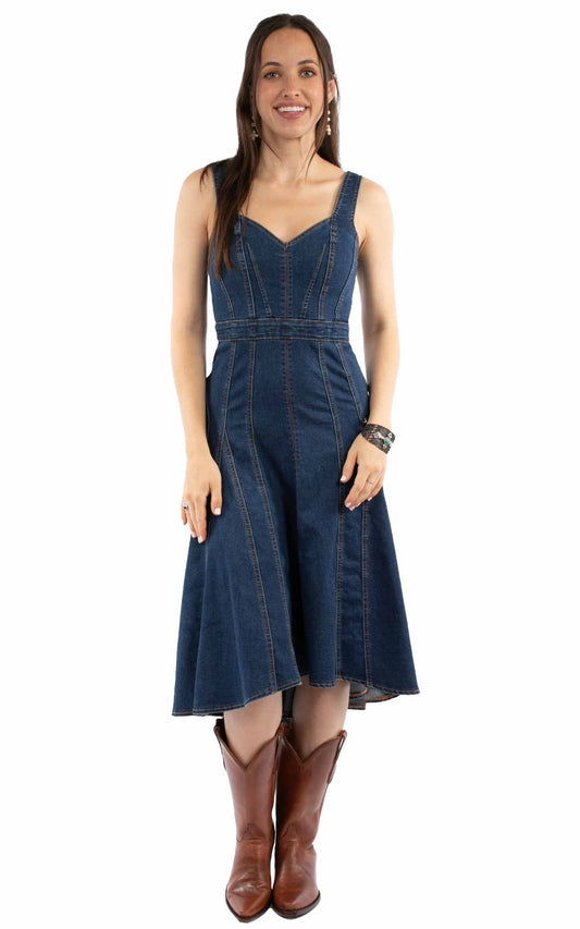 Hi/lo Sleeveless Denim Dress - HC979
