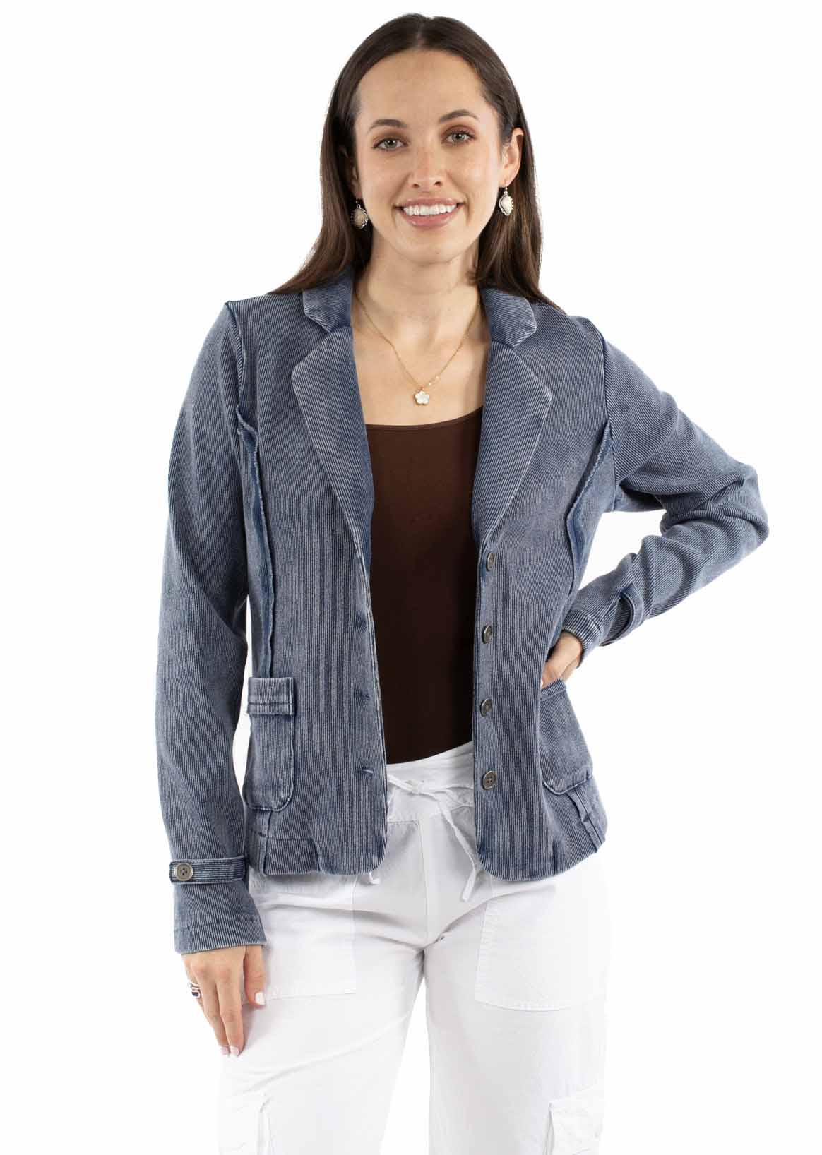 Ribbed Knit Blazer - HC982