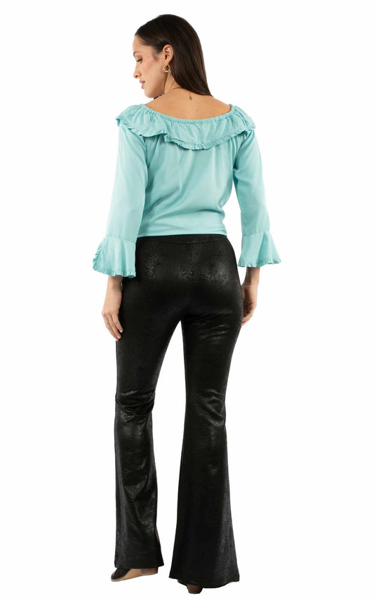 Snake Print Microfiber Bell Pants - HC993