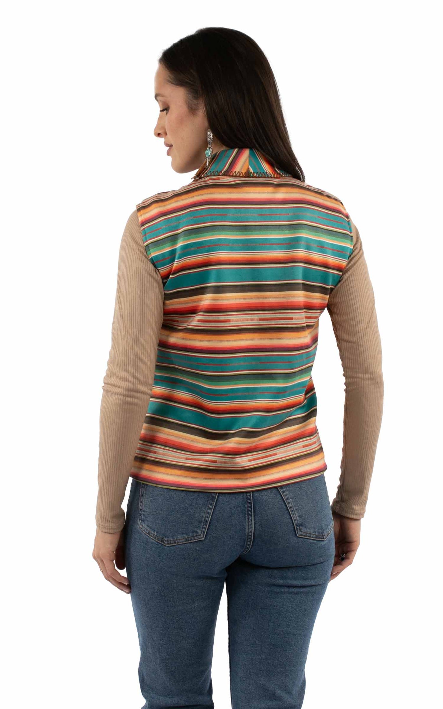 Serape Lined Vest W/whipstitch - HC999