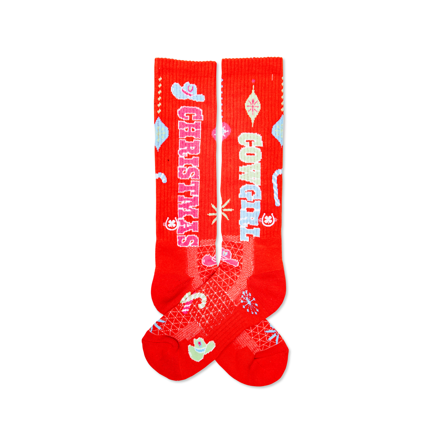 Cowgirl Christmas Red Holiday Performance Boot Socks