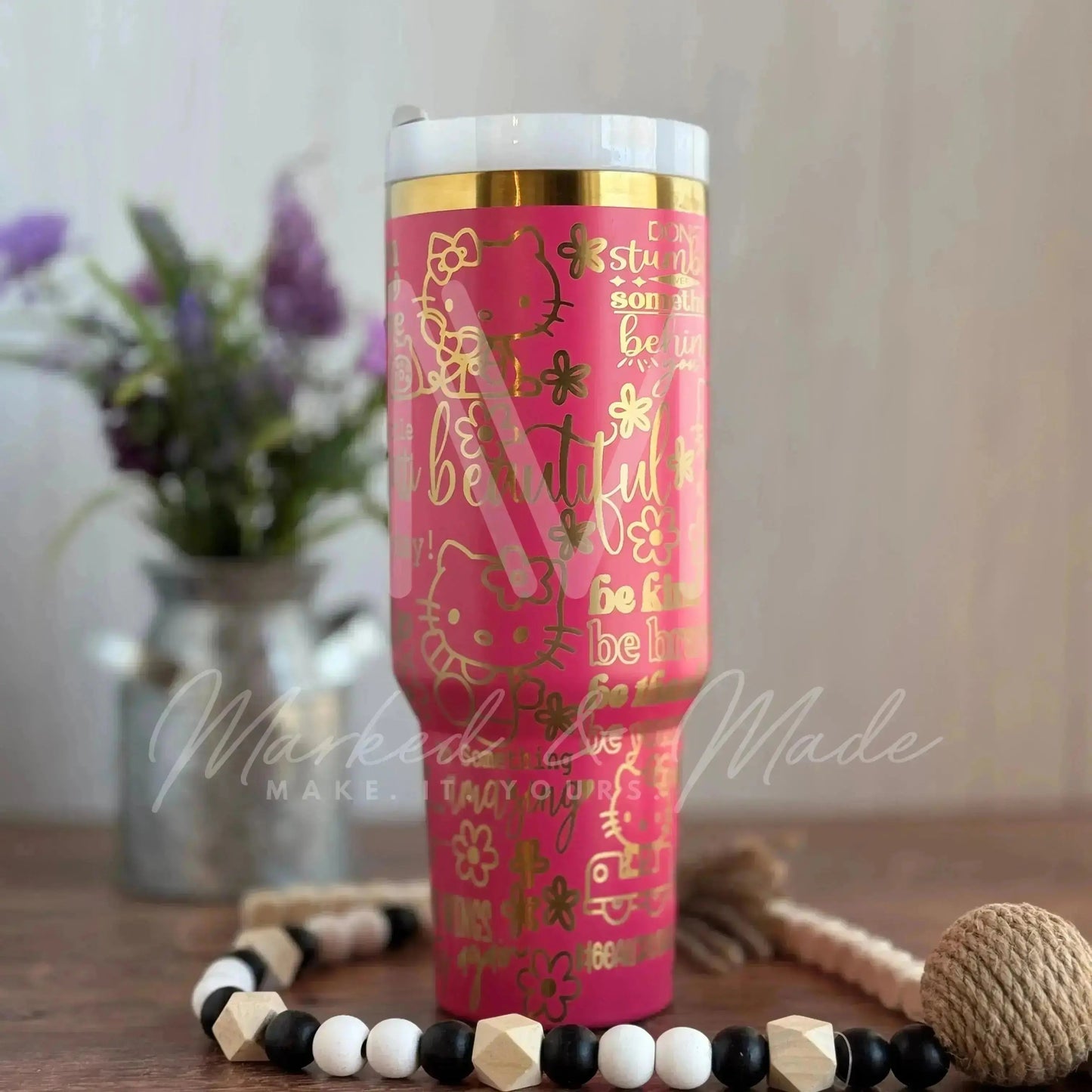 Hello Kitty Motivational  Engraved Tumbler | Genuine Stanley