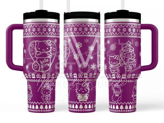 Hello Kitty - Ugly Sweater Christmas  Engraved Tumbler  | 40oz
