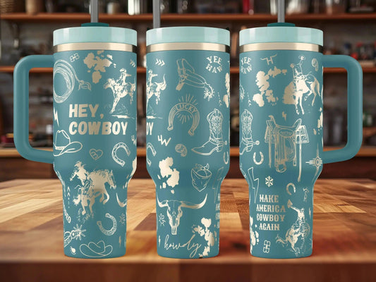 Hey Cowboy Engraved Tumbler | Genuine Stanley  Western