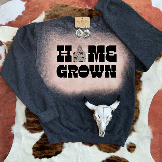 Home Grown Rustic Bleach Splatter Western Sweatshirt