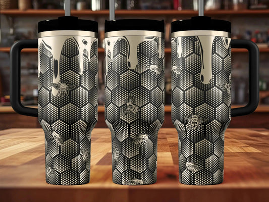 Honeycomb Honey Bee Engraved Tumbler  | 20oz