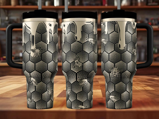 Honeycomb Honey Bee Engraved Tumbler  | 30oz