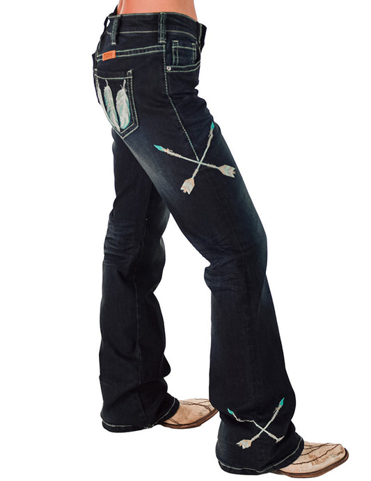 Turquoise Dreamcatcher Cowgirl Tuff Jeans
