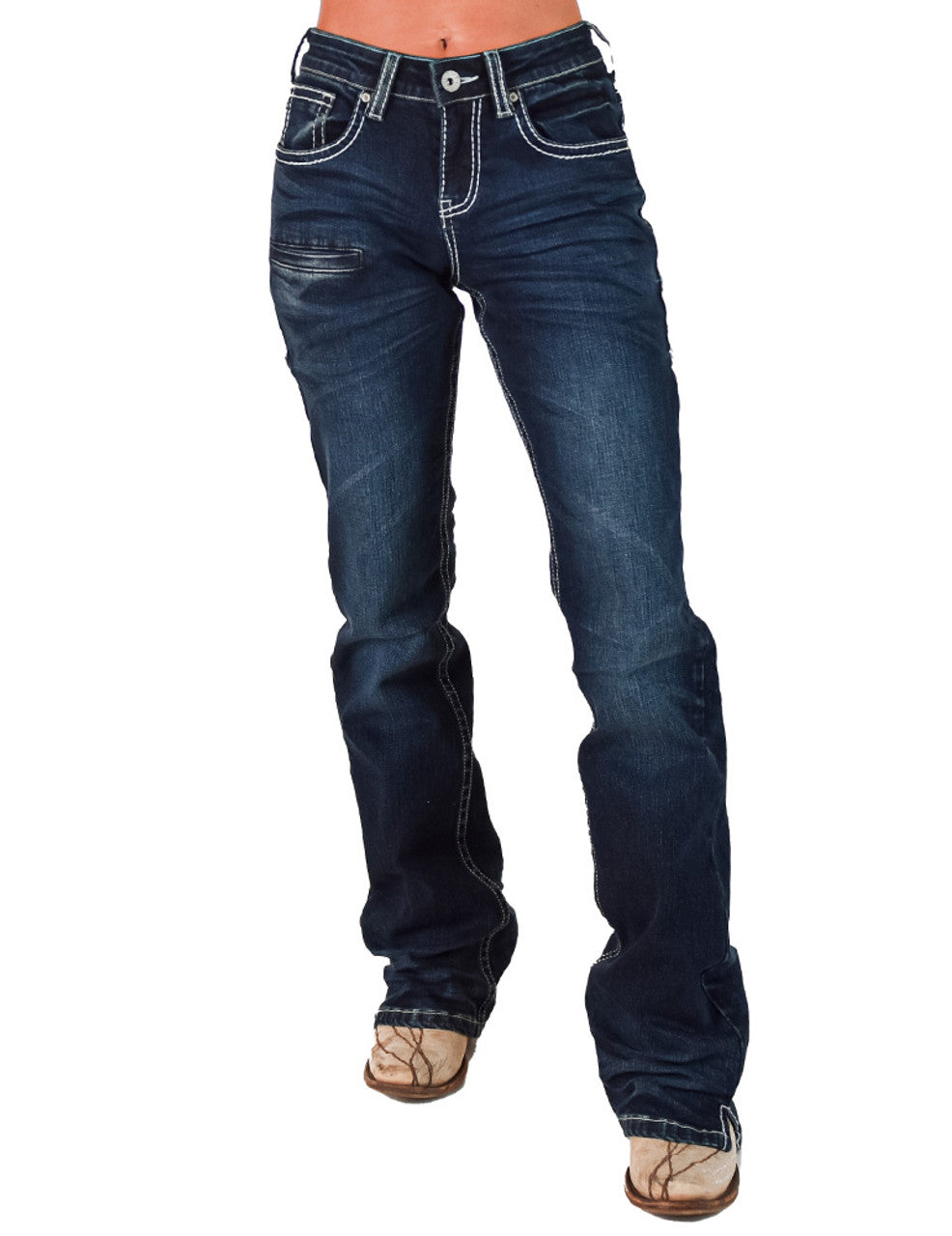 Boot Stitch White Cowgirl Tuff Jeans