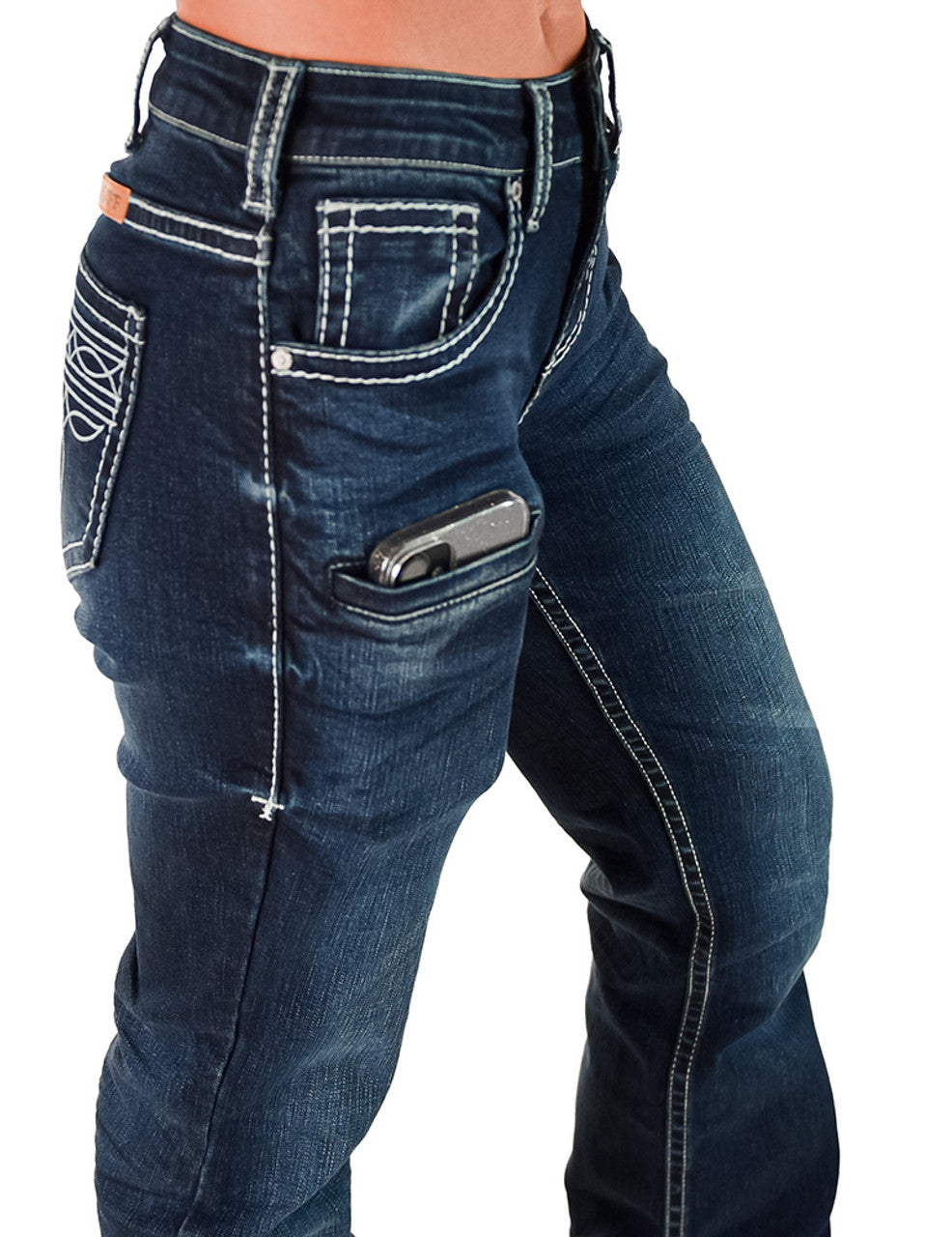 Boot Stitch White Cowgirl Tuff Jeans