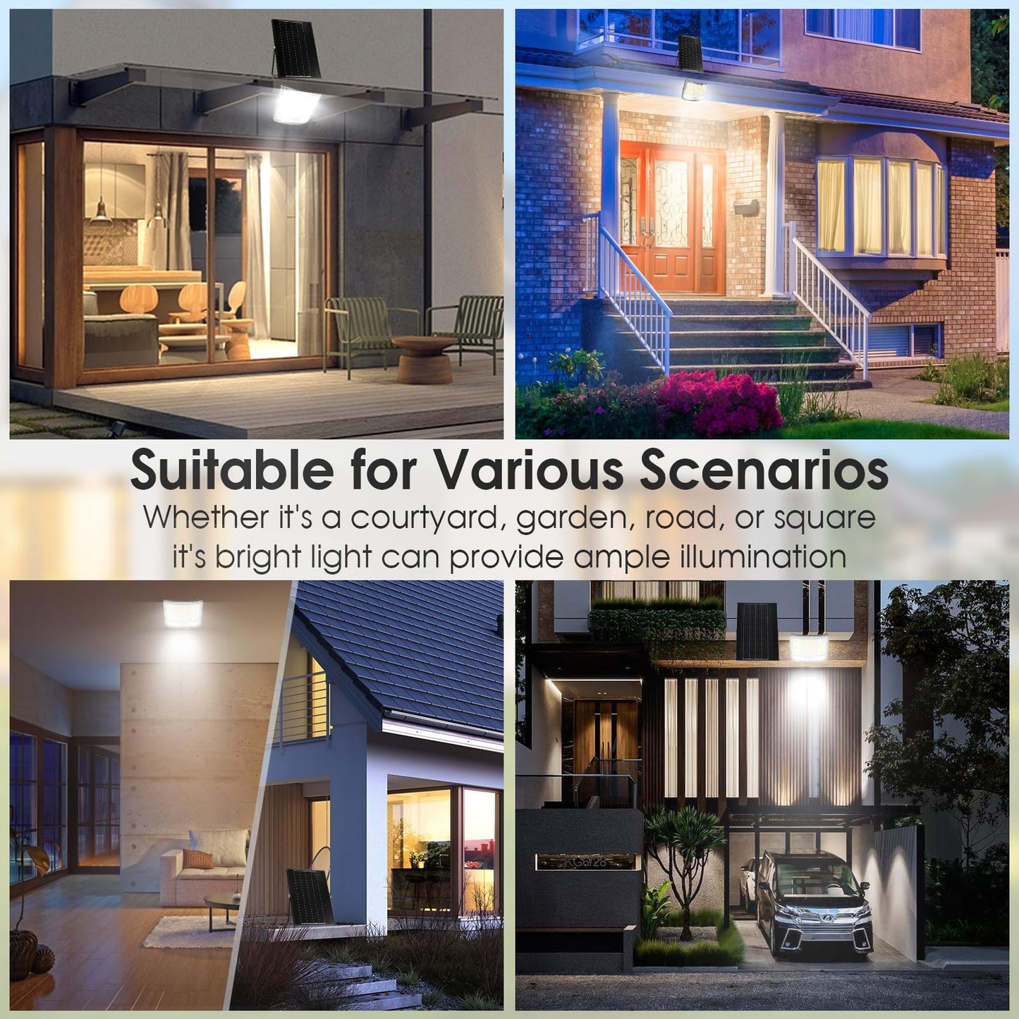 5000W LED Solar Flood Lights,242 LED Street Flood Light Waterproof with Remote Control and 16.4 Ft Cables