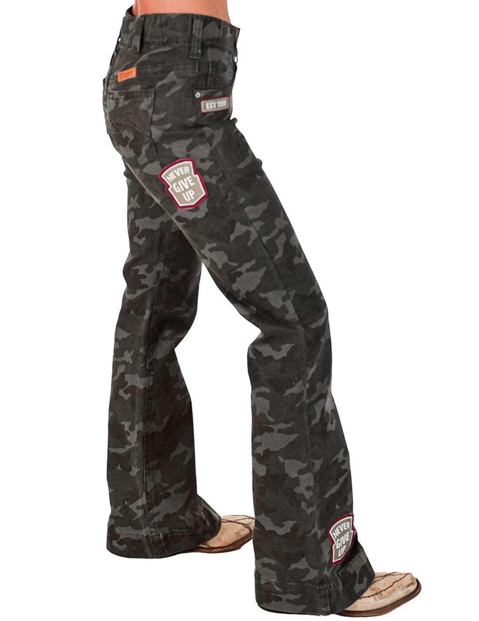 Patched Camo Pull-On Trouser  Cowgirl tuff