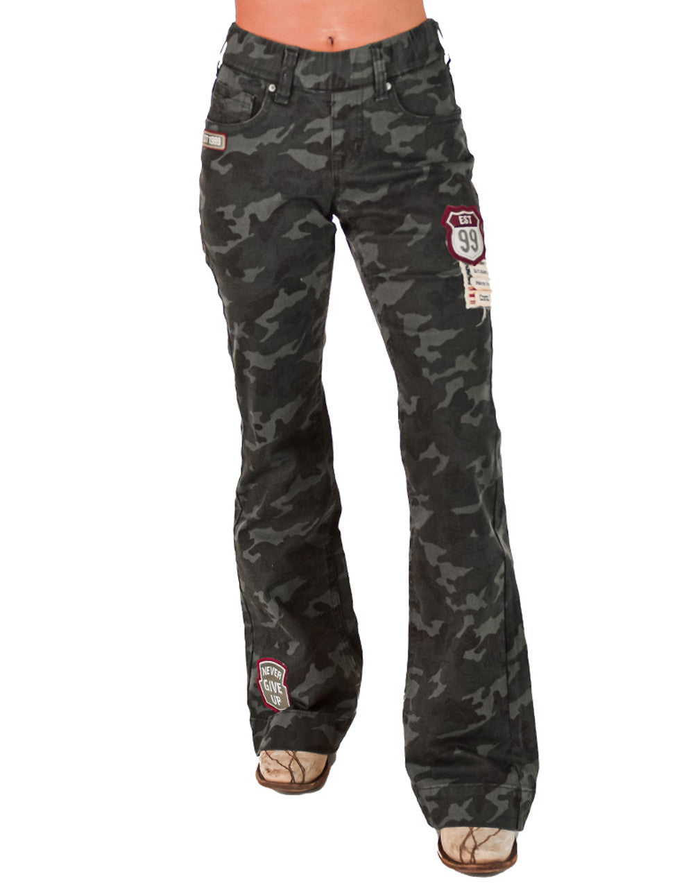 Patched Camo Pull-On Trouser  Cowgirl tuff