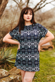 Lucky & Blessed Black Aztec Printed Flutter Dress Plus Size