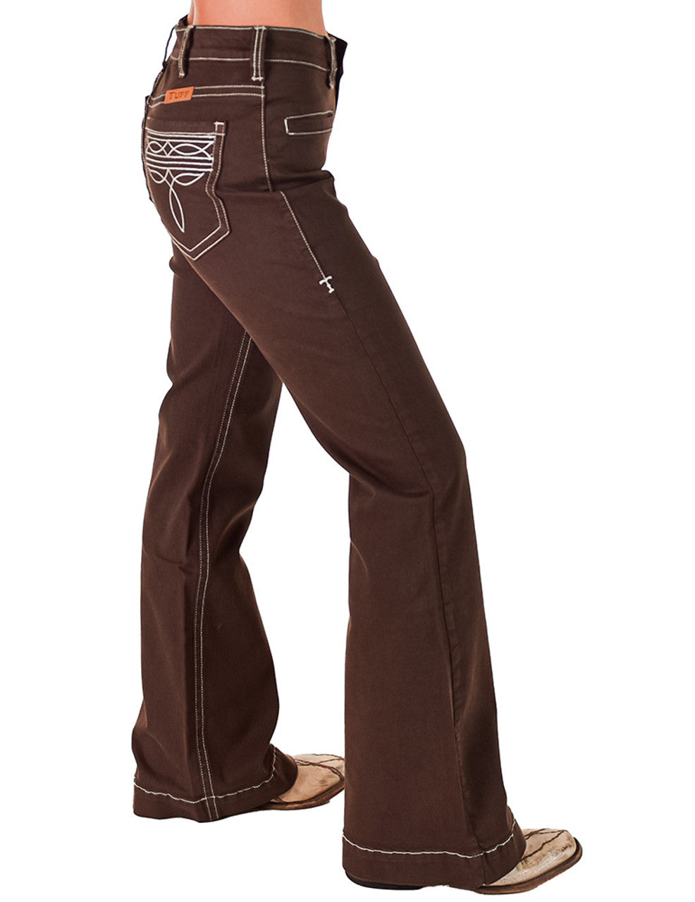 Brown Bootstitch Cowgirl Tuff Jeans