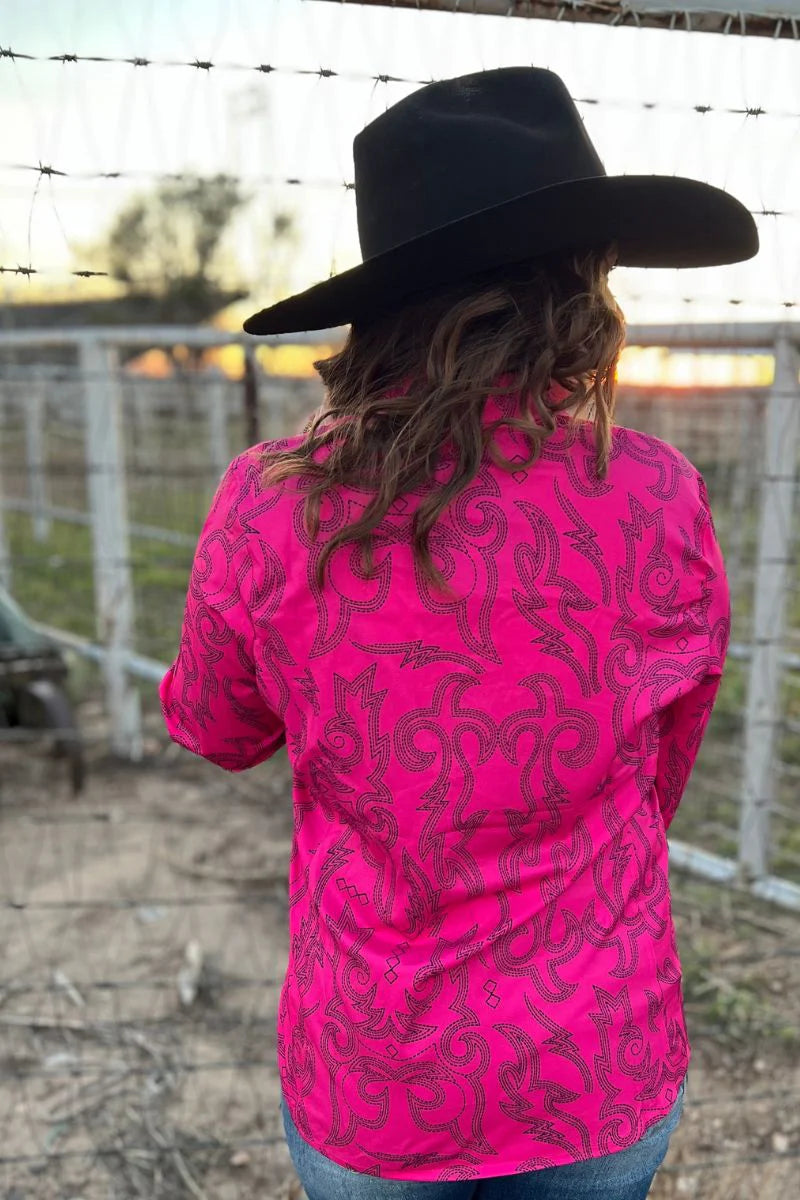 Boot Scootin Button Up Pink