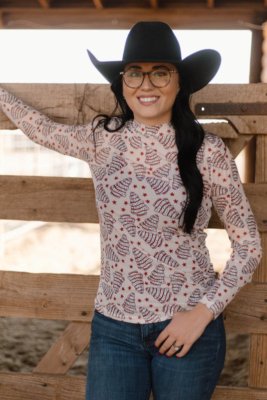 Snowflakes and  Tree cake mesh top