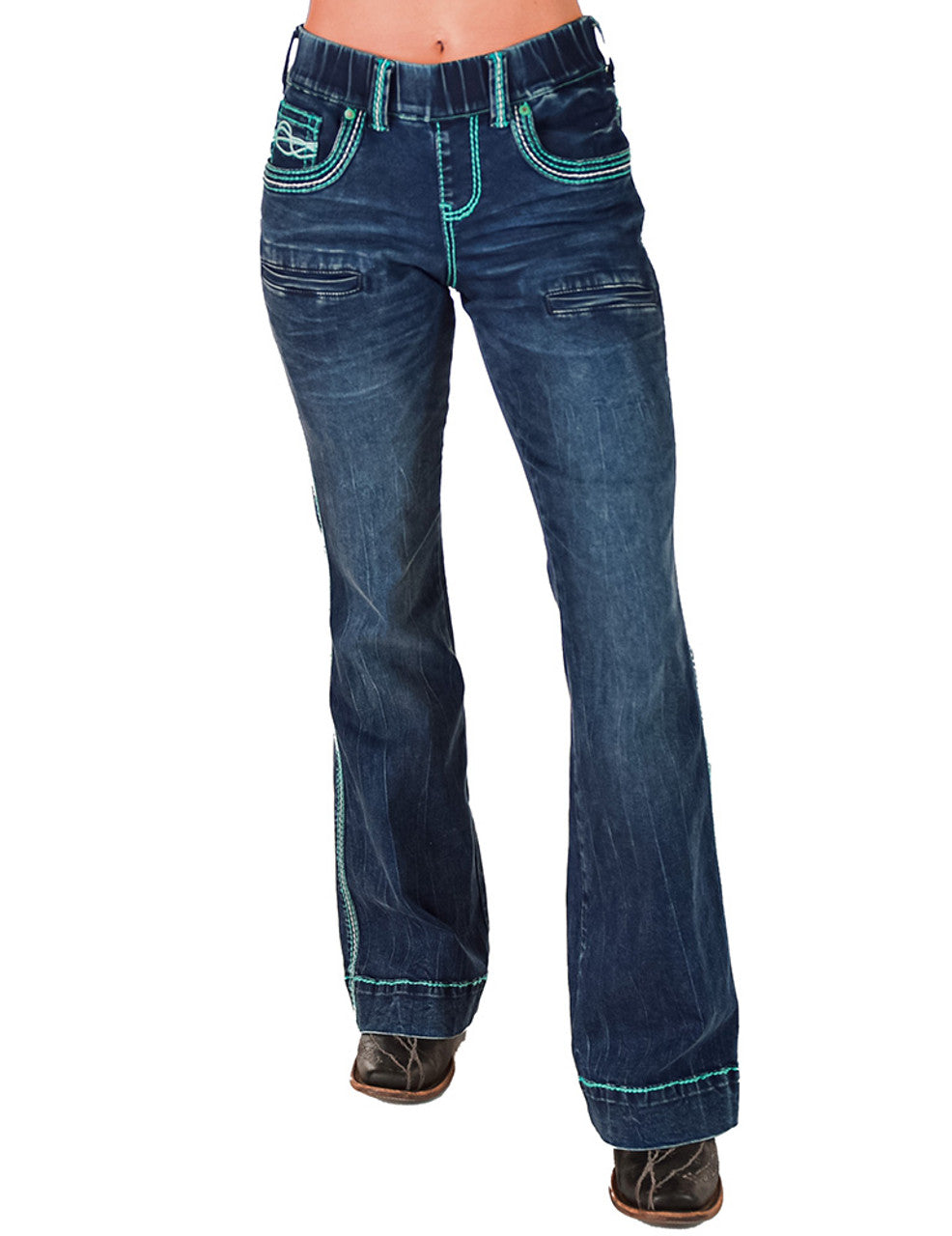 Pull-On Turquoise Hurricane Trouser Cowgirl Tuff