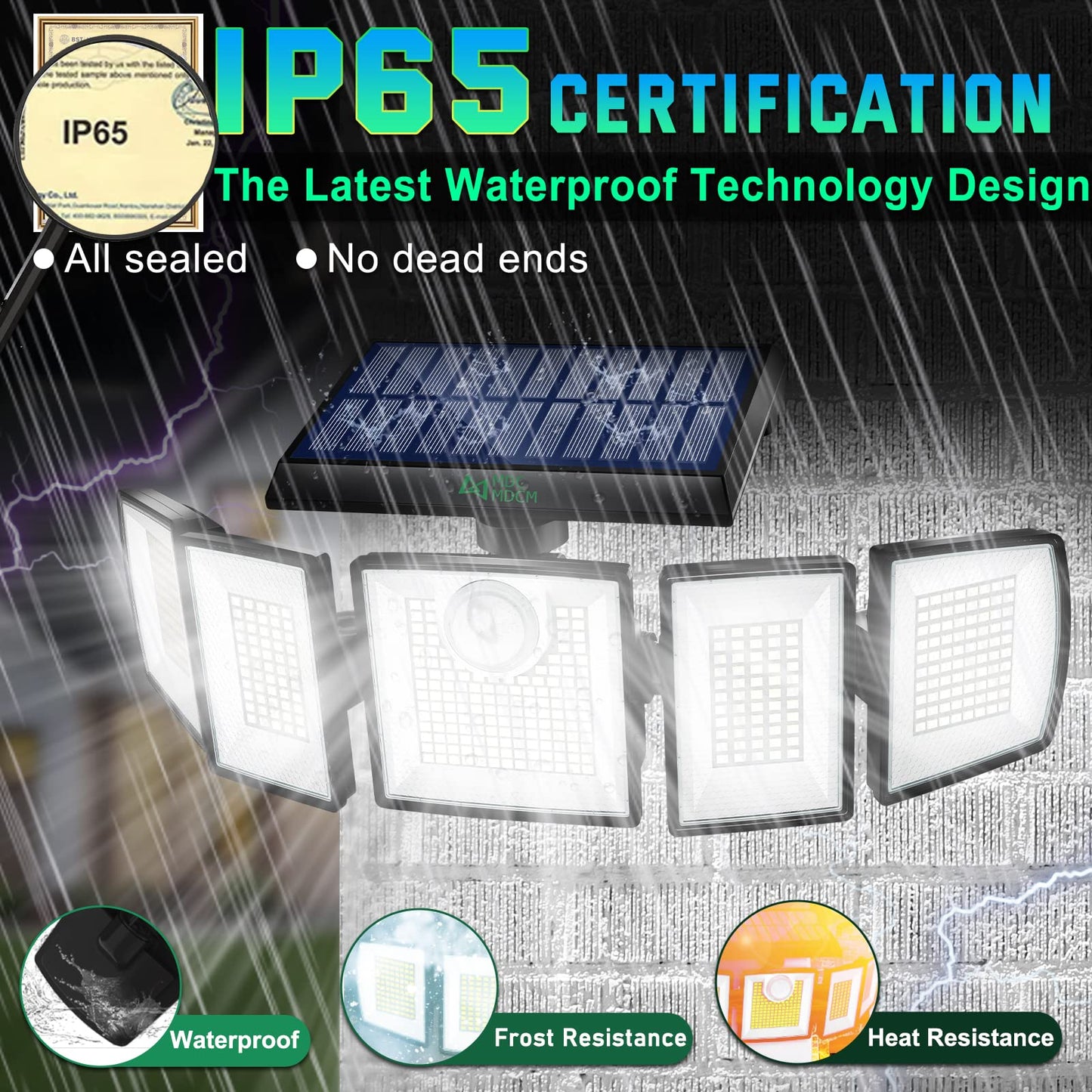 250W Solar Lights Outdoor Waterproof Flood Security Motion Sensor - 496 LEDs 3000 Lumens 360° Illumination- 2Pack