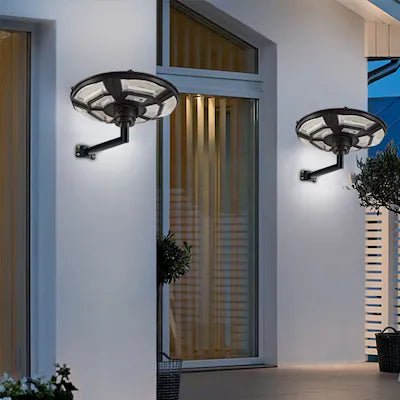 2500W Solar Outdoor Light Round 360° Wide Angle UFO Garden Pole And Wall Street Lights with Remote