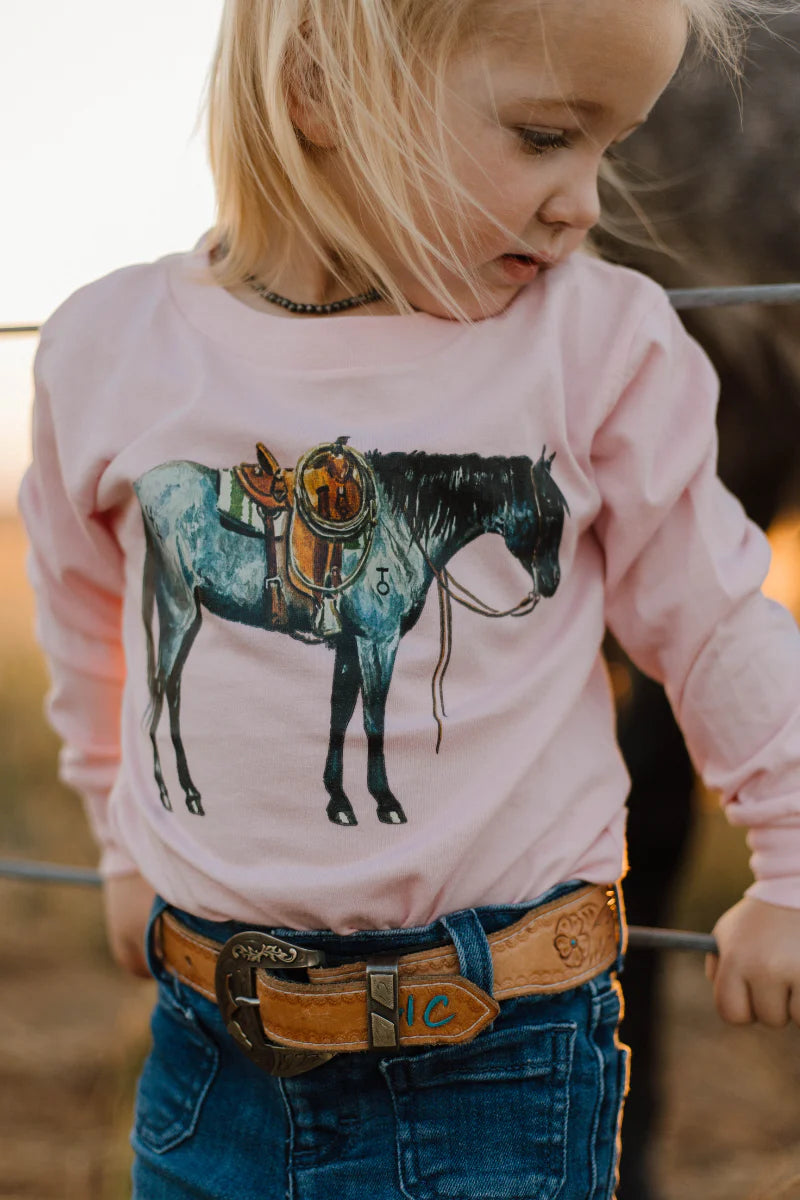 MINI BLU ROAN BELLE LONG SLEEVE TEE - Baby Pink
