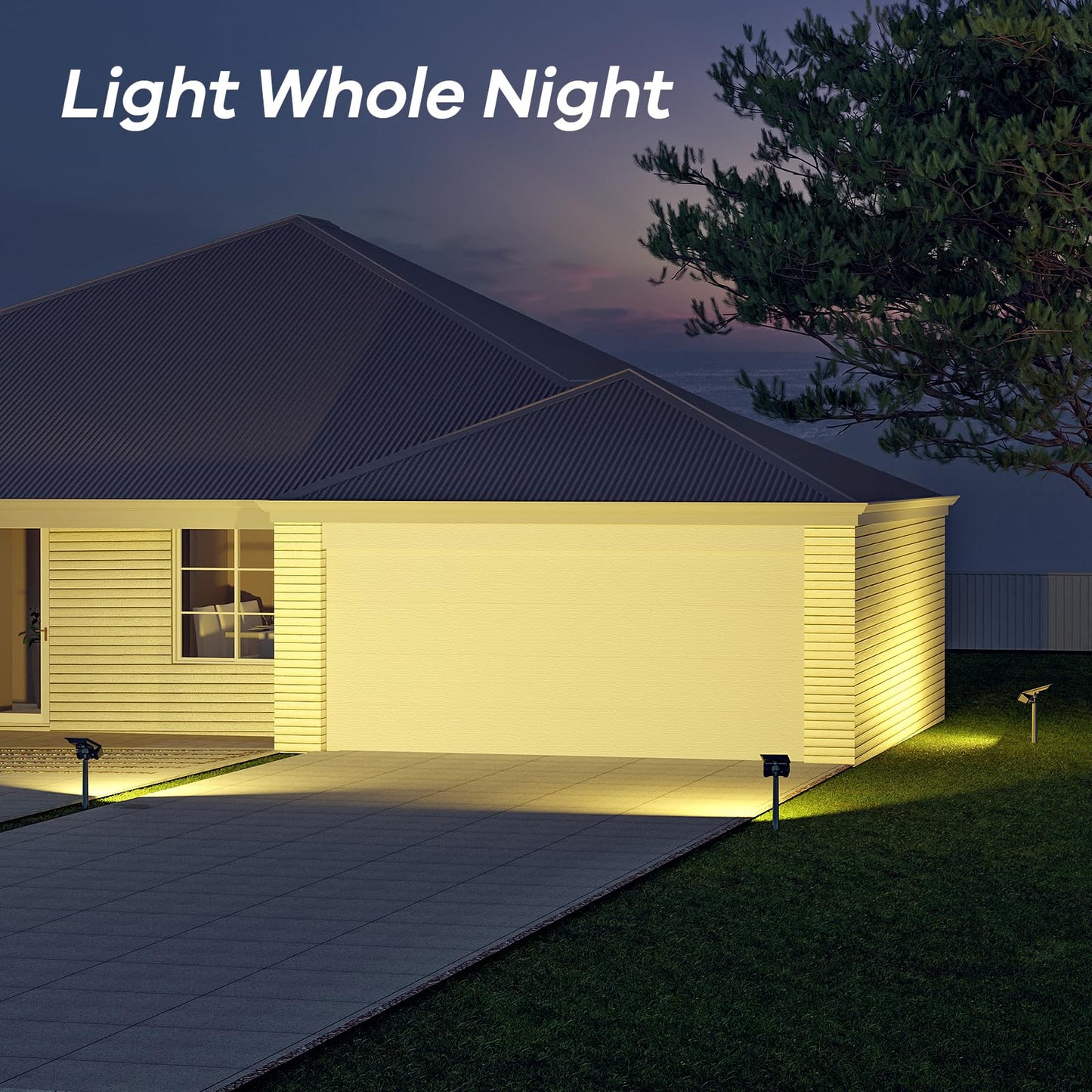 2 Pack SmartYard Upgraded Solar Spotlight with 360° Independently Adjustable , 600 Lumen Outdoor, Waterproof