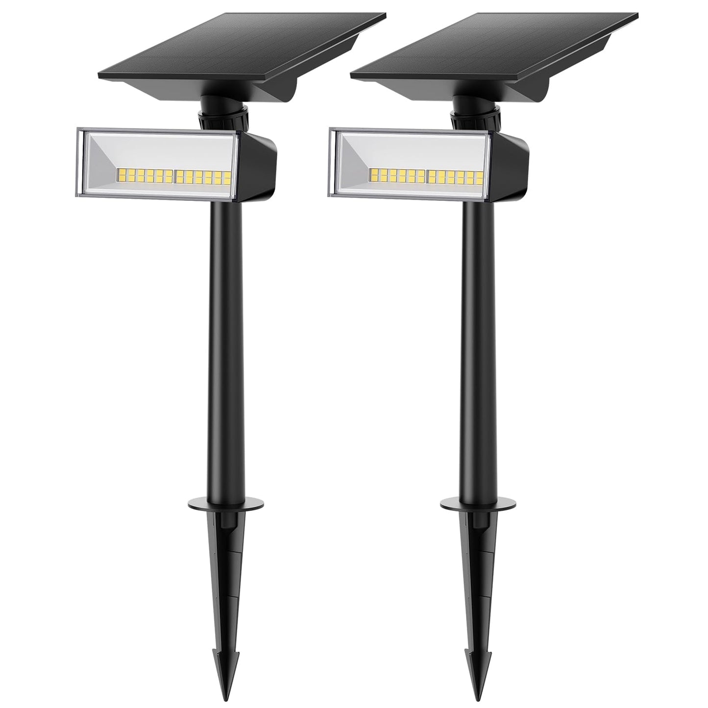 2 Pack SmartYard Upgraded Solar Spotlight with 360° Independently Adjustable , 600 Lumen Outdoor, Waterproof