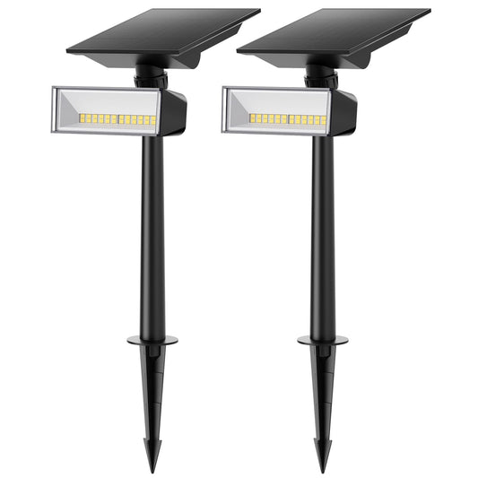2 Pack SmartYard Upgraded Solar Spotlight with 360° Independently Adjustable , 600 Lumen Outdoor, Waterproof
