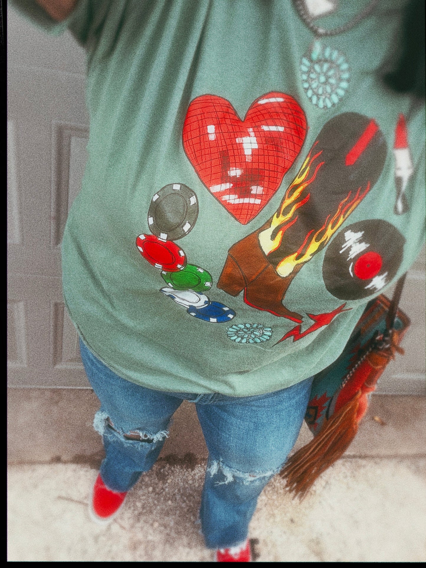 Lipstick and Poker chips tee