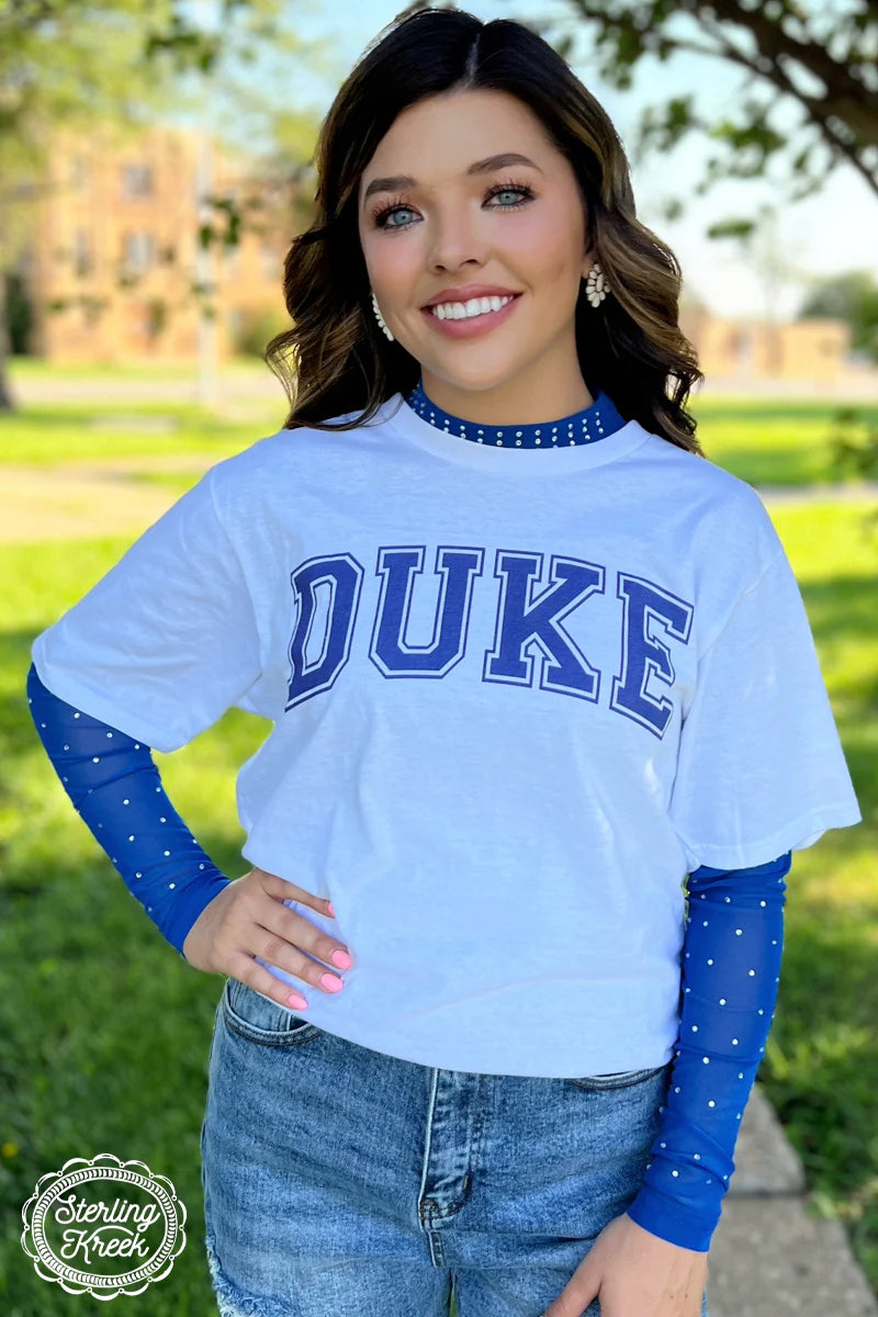 Sapphire In the Ocean Mesh Top