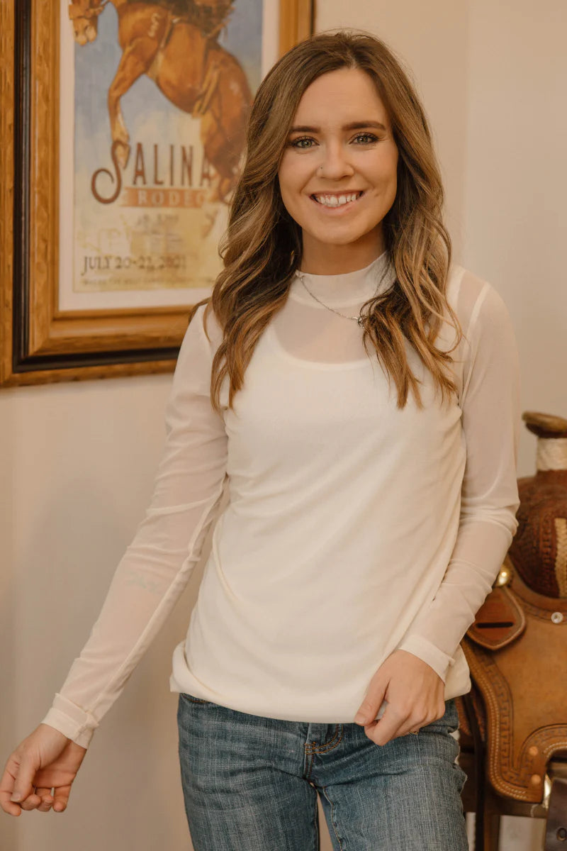 Meshed Out Ivory Shirt