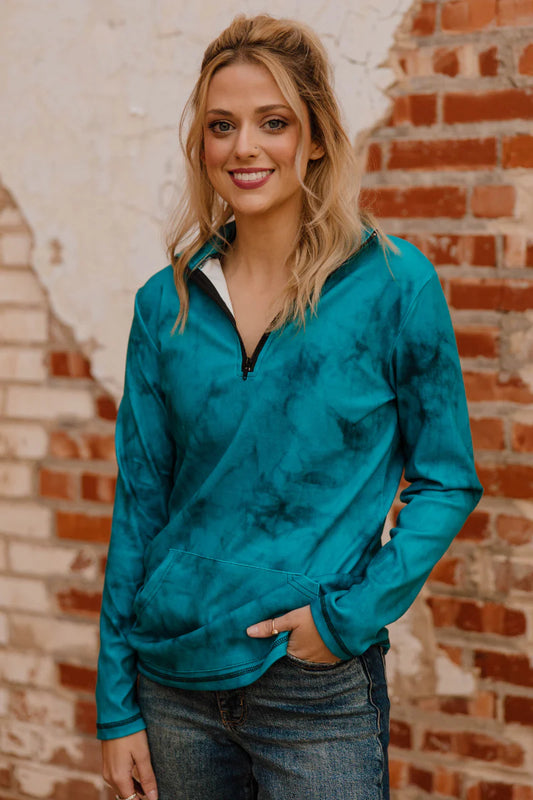 Cowgirl Fade PULLOVER * Turquoise