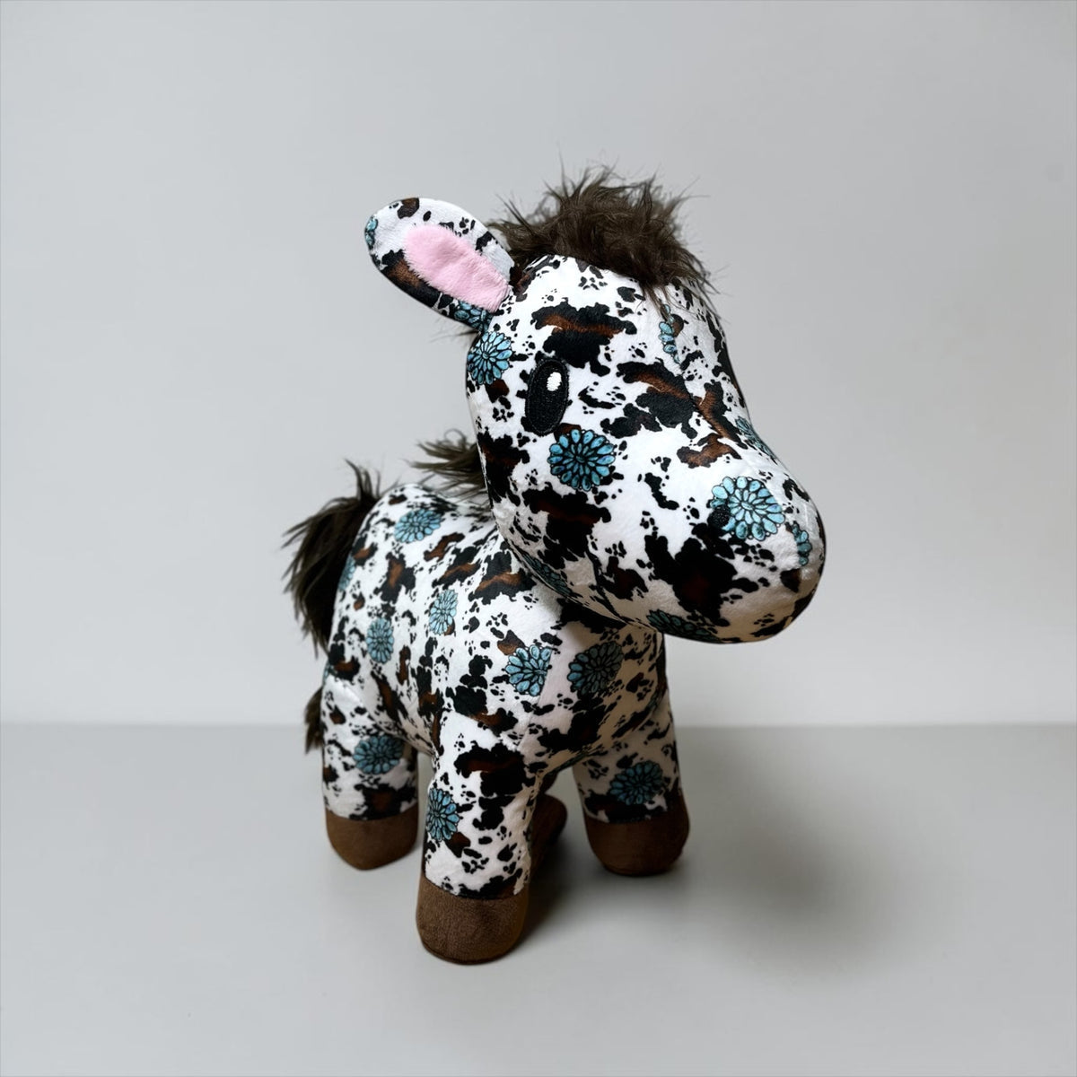 TURQUOISE CONCHO COWPRINT HORSE - MEDIUM FARM PAL