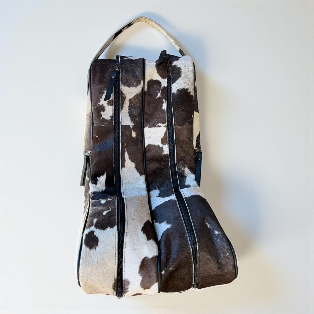 BROWN/WHITE ALL COWHIDE BOOT COVER