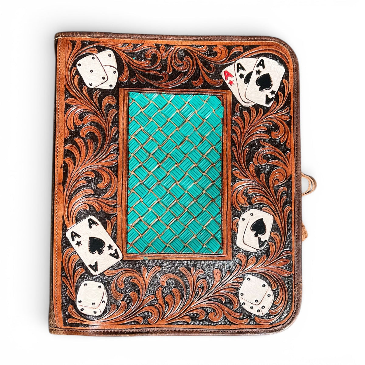 CARDS TOOLED LEATHER ZIPPER PLANNER