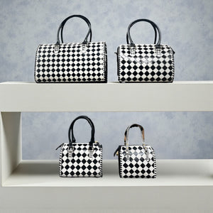 CHECKERED TOOLED LEATHER SPEEDY BAGS MEDIUM