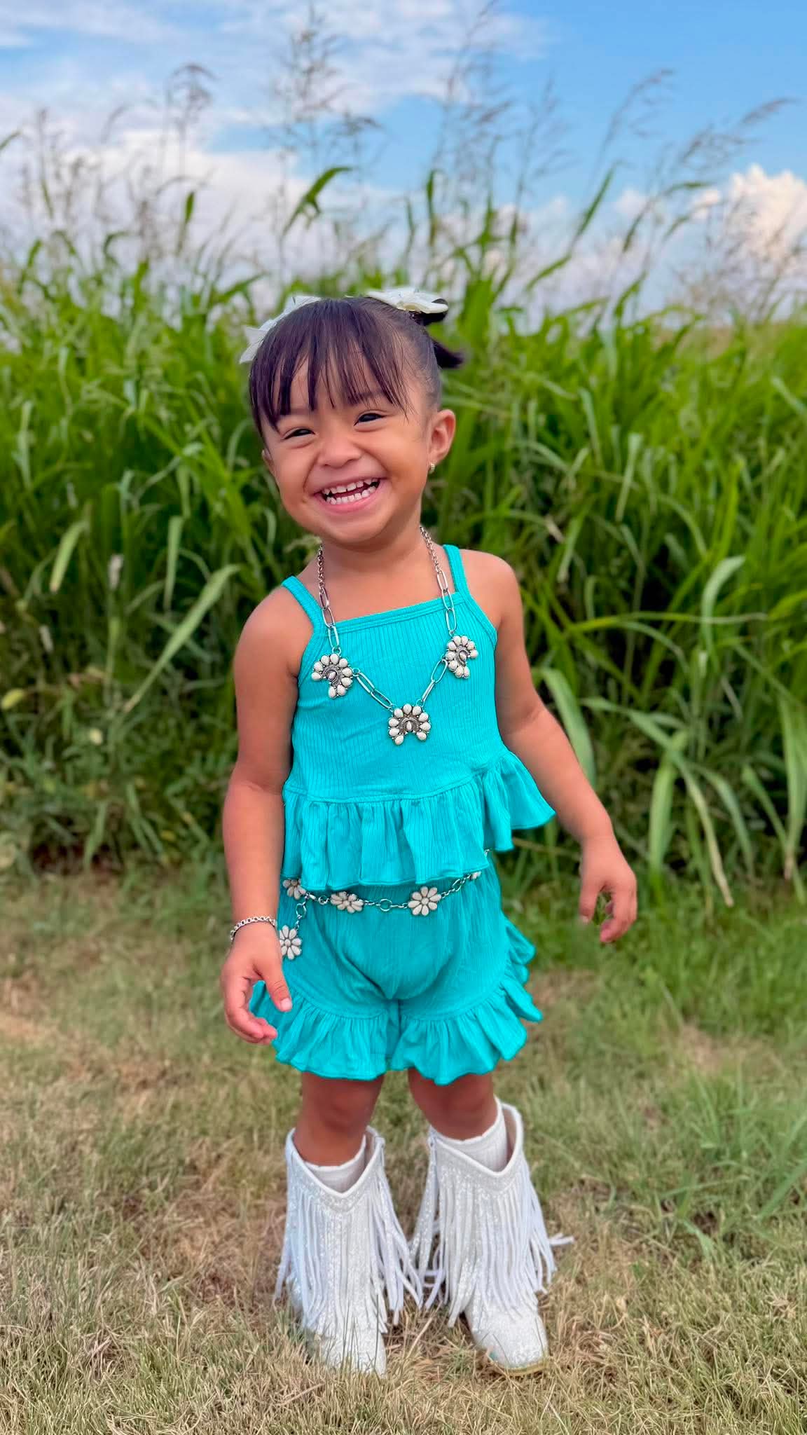 Teal Ruffle Set  (FINAL SALE)