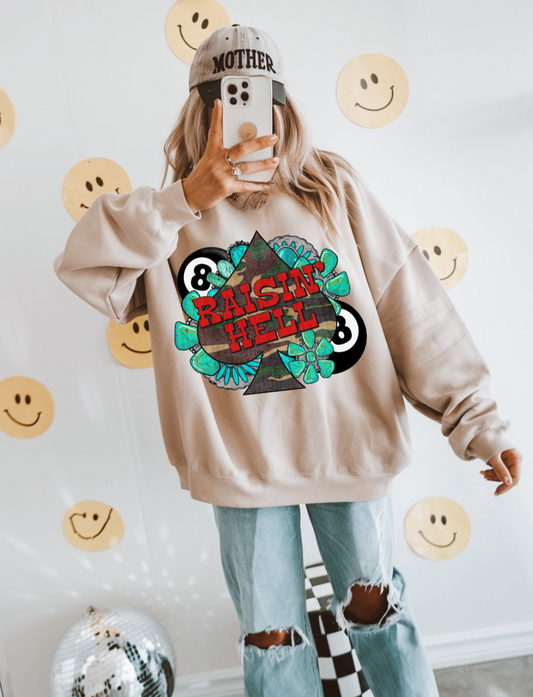 Camo Raisin Hell Crew