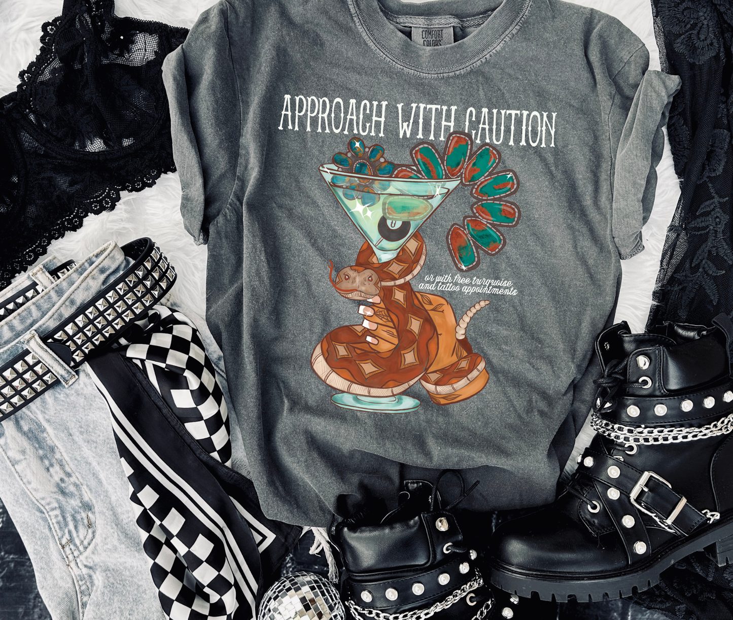 Approach with caution tee