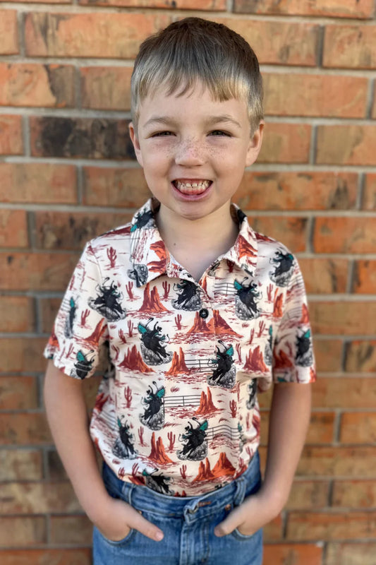 Mini Golden Buckaroo Youth Polo