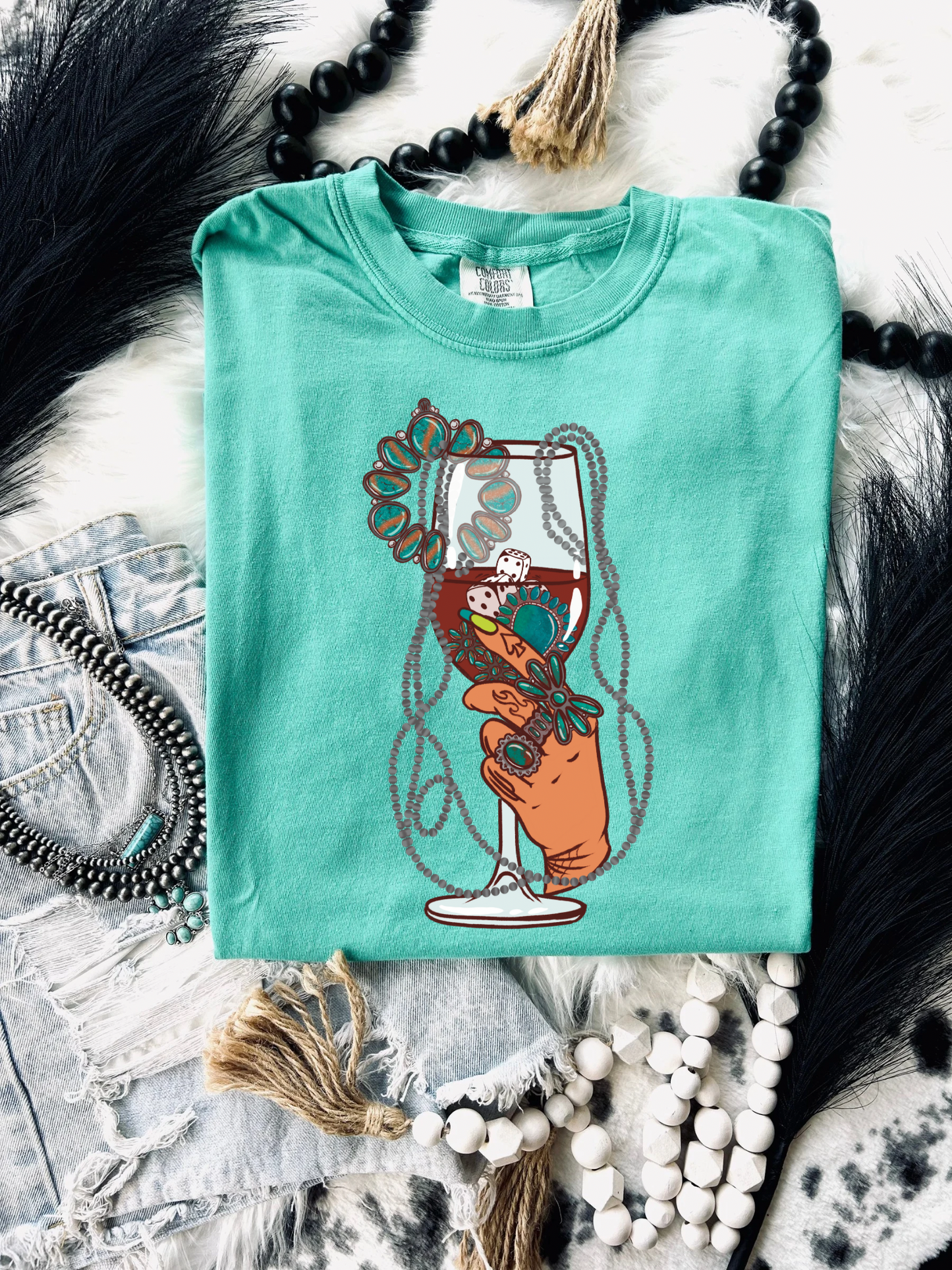 Turquoise Sippin’ Tee