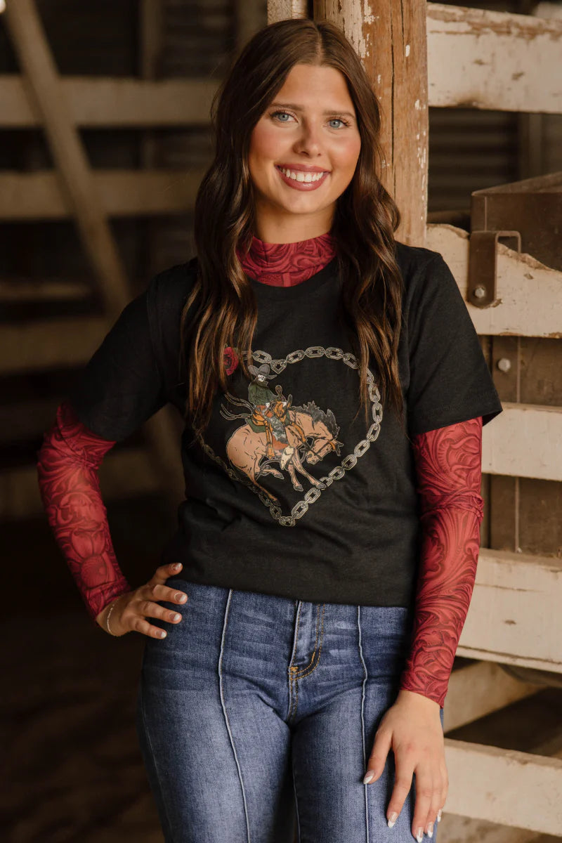 Tooled in red  Mesh top